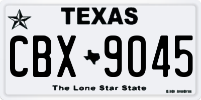 TX license plate CBX9045
