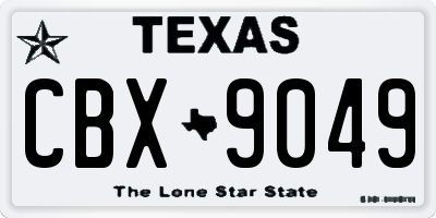 TX license plate CBX9049
