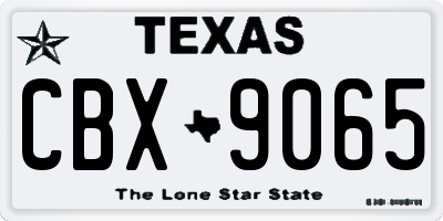 TX license plate CBX9065