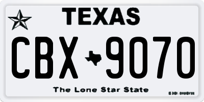 TX license plate CBX9070