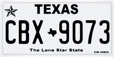 TX license plate CBX9073
