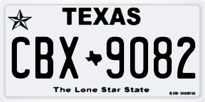 TX license plate CBX9082