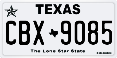 TX license plate CBX9085