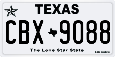 TX license plate CBX9088
