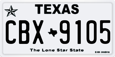 TX license plate CBX9105