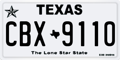 TX license plate CBX9110