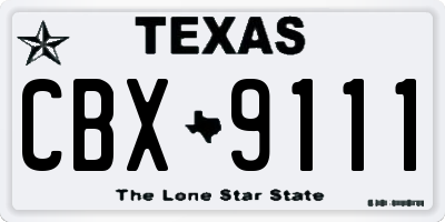 TX license plate CBX9111