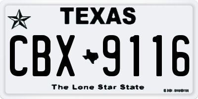 TX license plate CBX9116