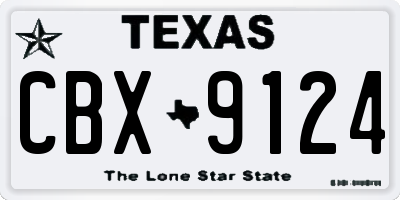 TX license plate CBX9124