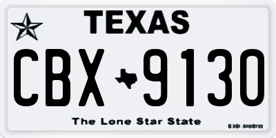 TX license plate CBX9130