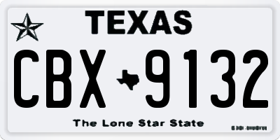TX license plate CBX9132