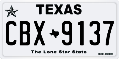 TX license plate CBX9137