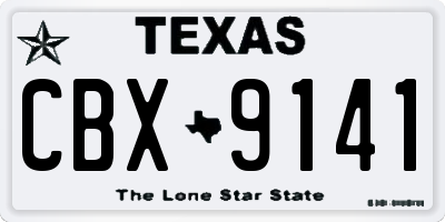 TX license plate CBX9141