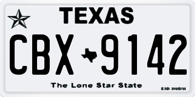 TX license plate CBX9142