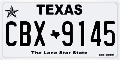 TX license plate CBX9145