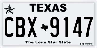 TX license plate CBX9147