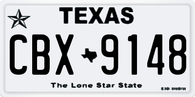 TX license plate CBX9148