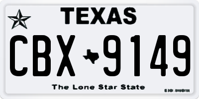 TX license plate CBX9149
