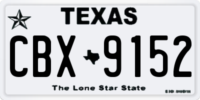 TX license plate CBX9152