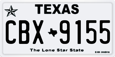 TX license plate CBX9155