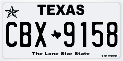TX license plate CBX9158