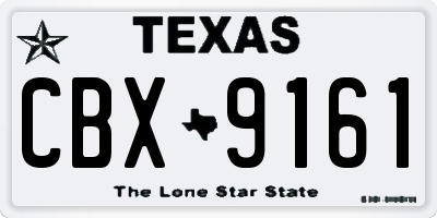 TX license plate CBX9161