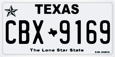 TX license plate CBX9169