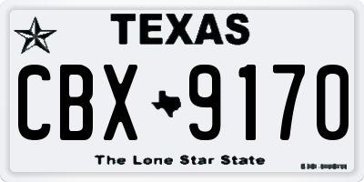 TX license plate CBX9170