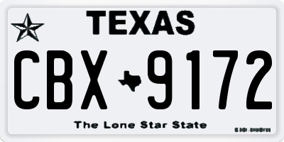 TX license plate CBX9172