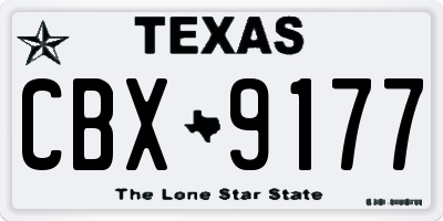 TX license plate CBX9177