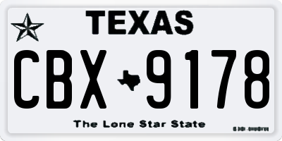 TX license plate CBX9178