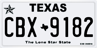 TX license plate CBX9182