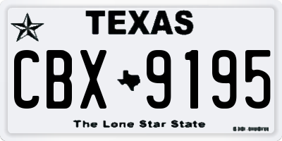 TX license plate CBX9195
