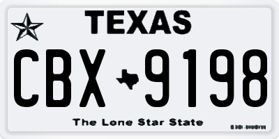 TX license plate CBX9198