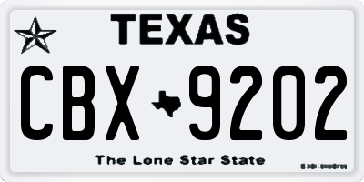 TX license plate CBX9202