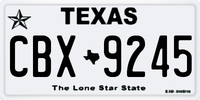 TX license plate CBX9245