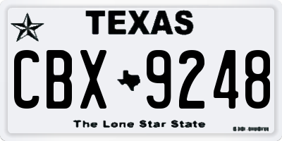 TX license plate CBX9248