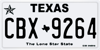 TX license plate CBX9264