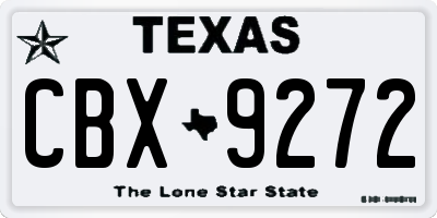 TX license plate CBX9272