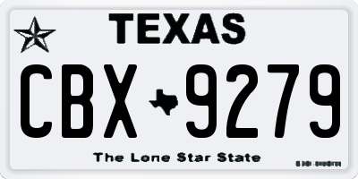 TX license plate CBX9279