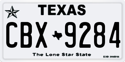TX license plate CBX9284