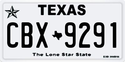 TX license plate CBX9291
