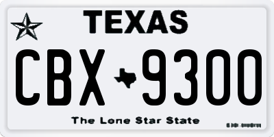 TX license plate CBX9300