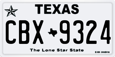 TX license plate CBX9324