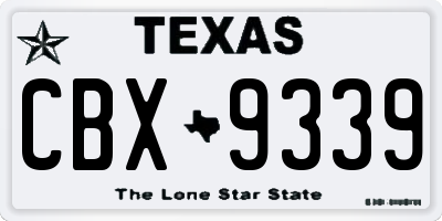 TX license plate CBX9339