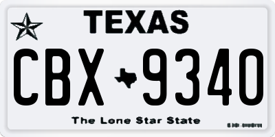 TX license plate CBX9340