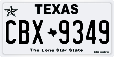 TX license plate CBX9349