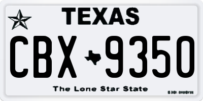 TX license plate CBX9350