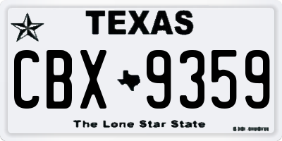 TX license plate CBX9359