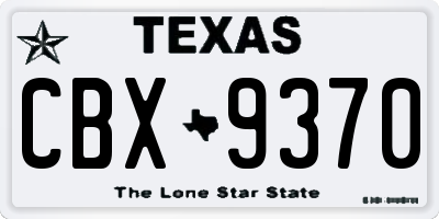 TX license plate CBX9370